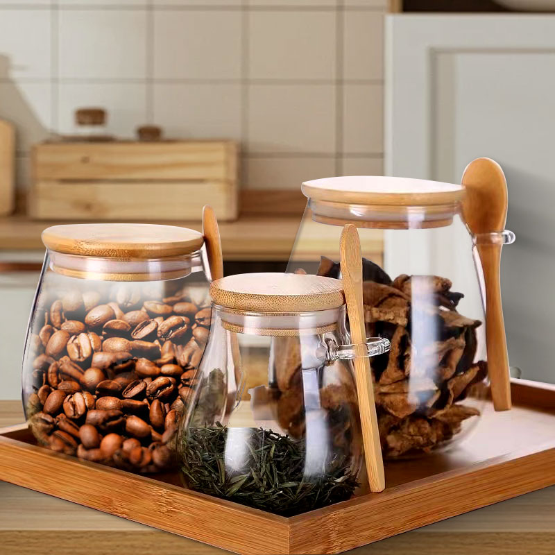 Coffee Tea Sugar Container Set - Герметичная стеклянная банка 34 унции с