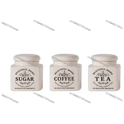 Coffee Tea Sugar Container Set - Набор из 3-х керамических контейнеров для