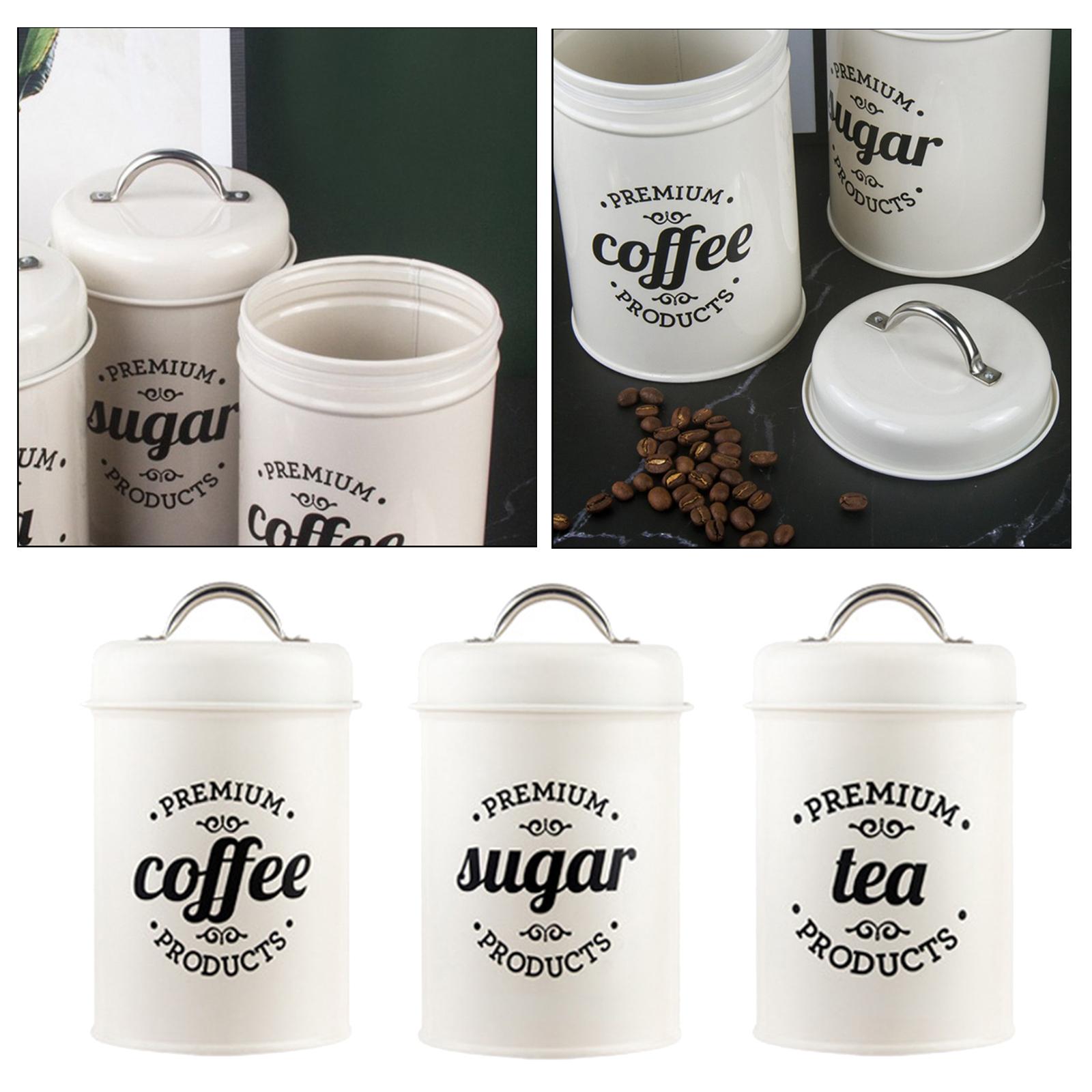 Coffee Tea Sugar Container Set - Металлические контейнеры для хранения на кухне: