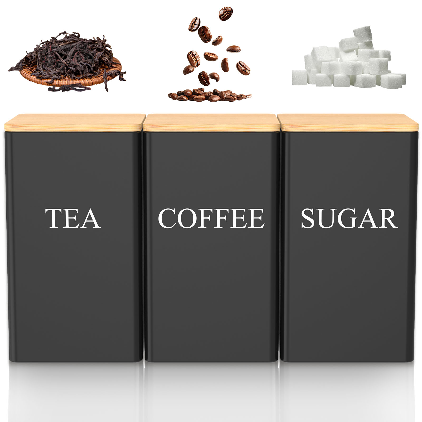 Coffee Tea Sugar Container Set - Набор канистр для кофе, чая и