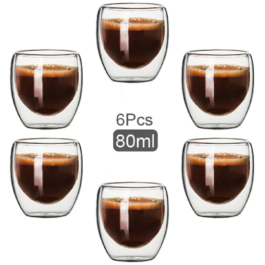 Coffee Tea Mix - Стеклянные кофейные кружки с двойными стенками,
