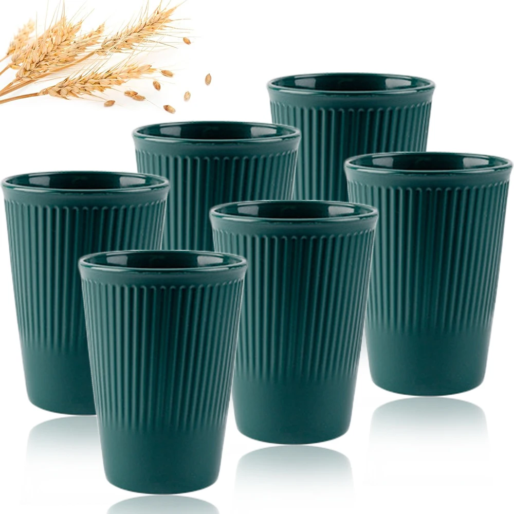 Coffee Tea Green - 6 шт. зеленые моющиеся чашки из