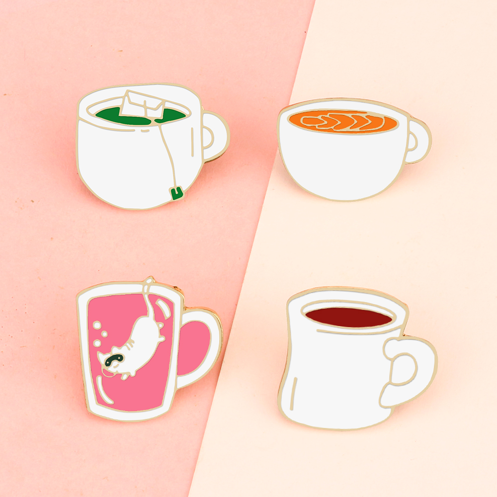 Coffee Tea Green - 4 стиля эмалевые булавки для напитков