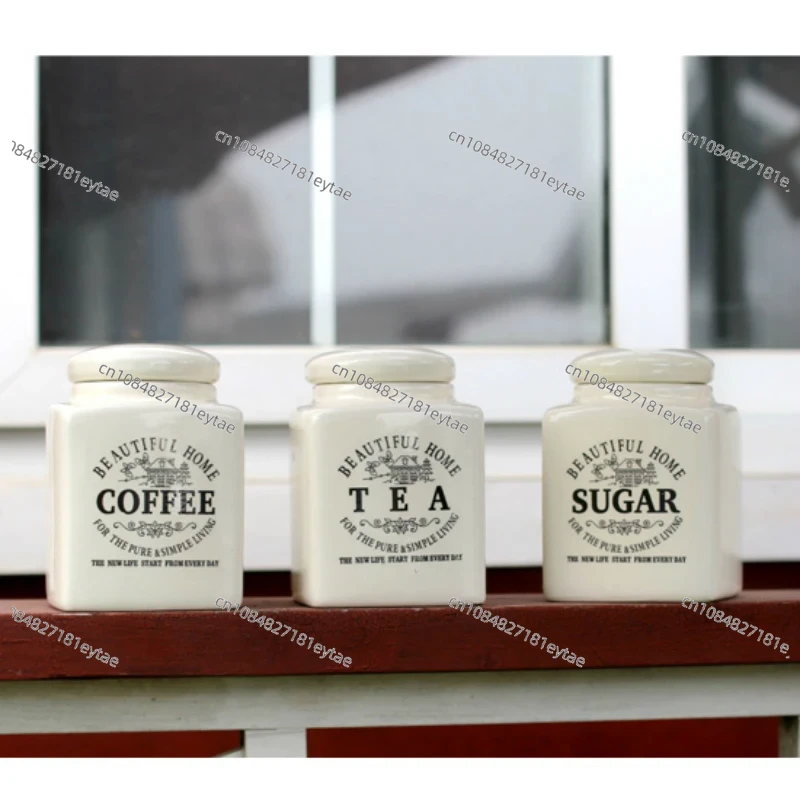 Набор из 3-х керамических конт – обзор и цена Coffee Tea Sugar Container Set