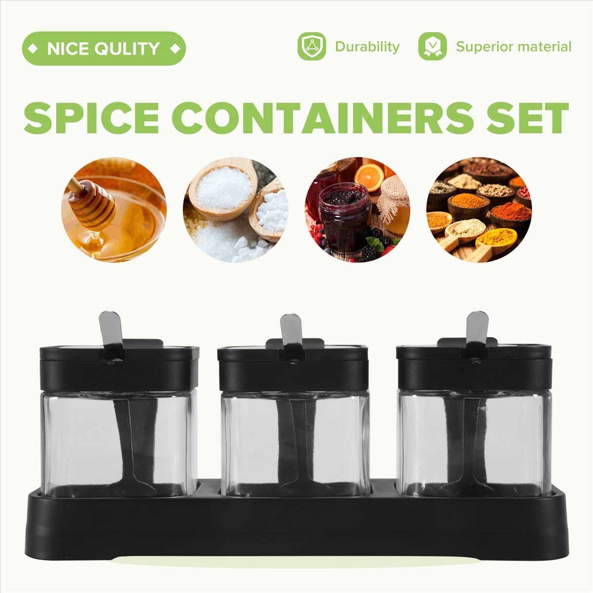 Набор стеклянных банок для хра – обзор и цена Coffee Tea Sugar Container Set