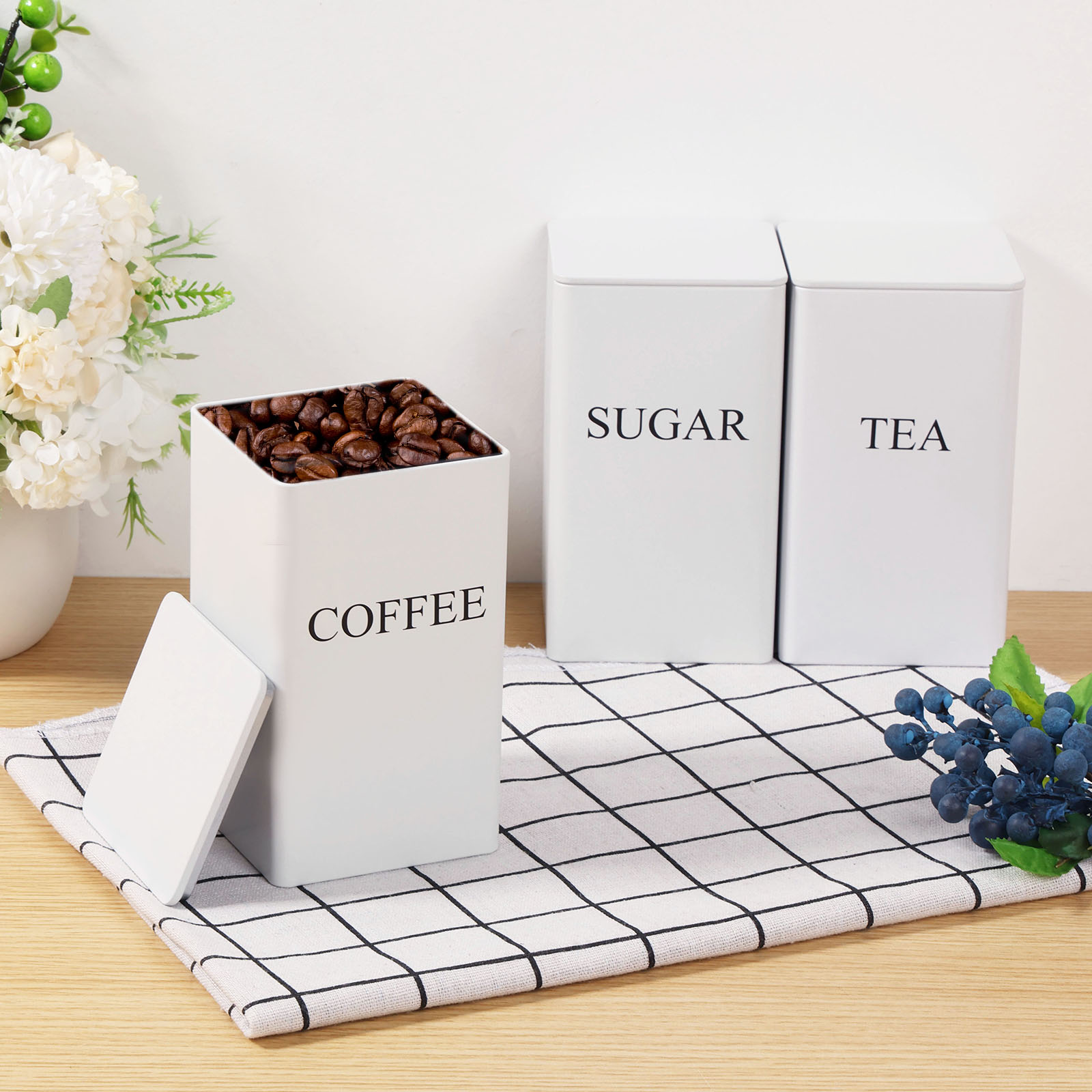 3 шт. канистры для хранения ко – обзор и цена Coffee Tea Sugar Canister Set