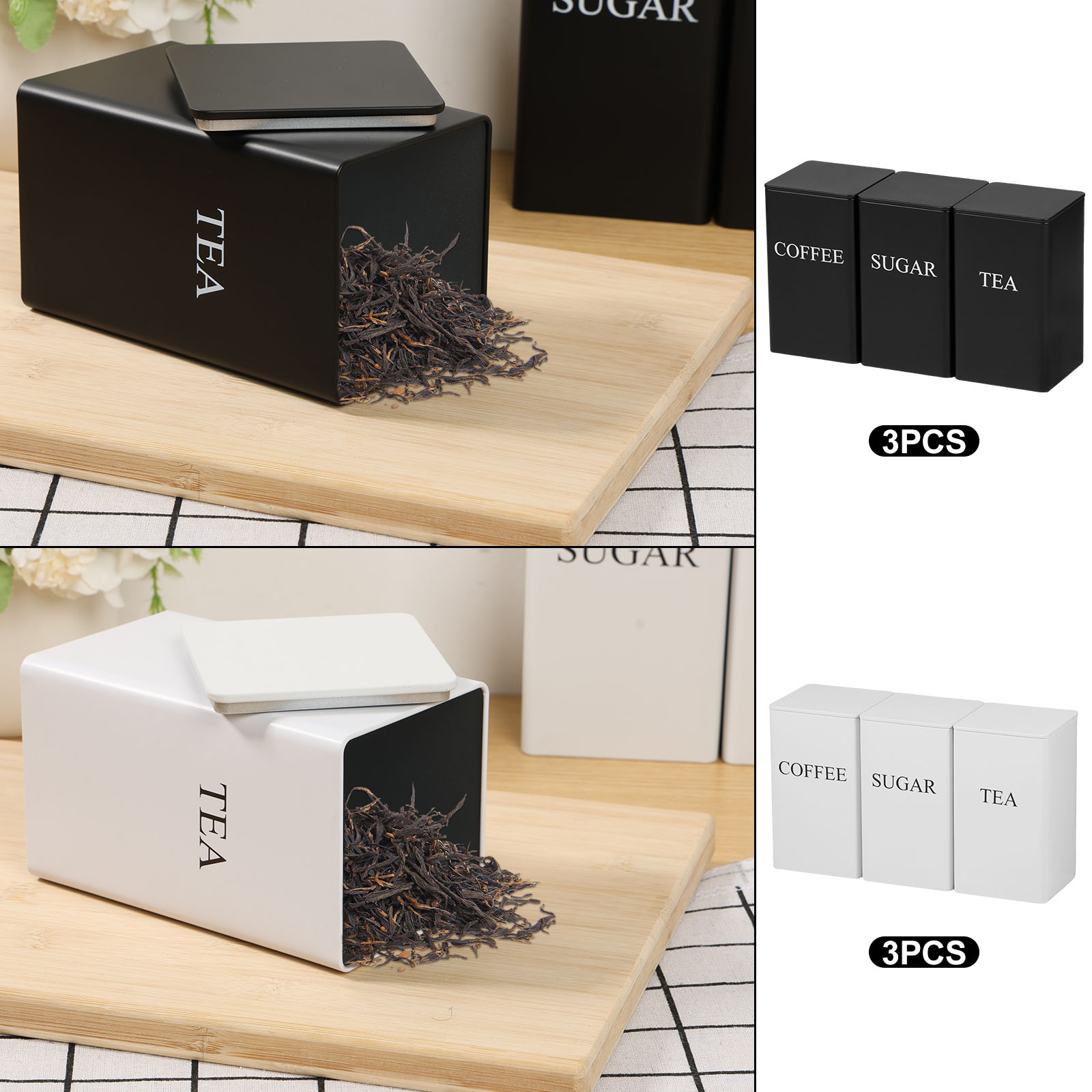 3 шт. канистры для хранения ко – обзор и цена Coffee Tea Sugar Canister Set