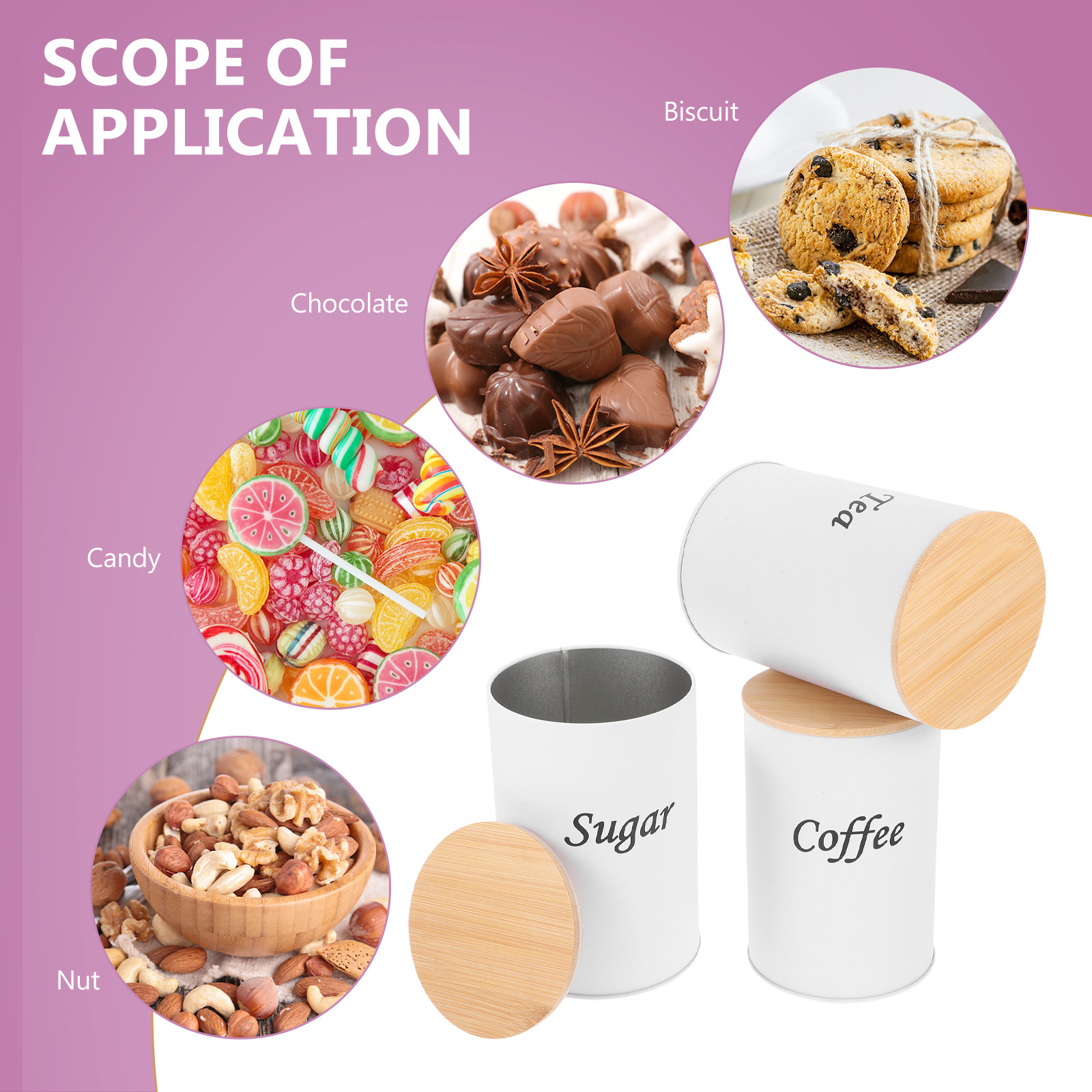 Набор из 3 герметичных круглых – обзор и цена Coffee Tea Bean