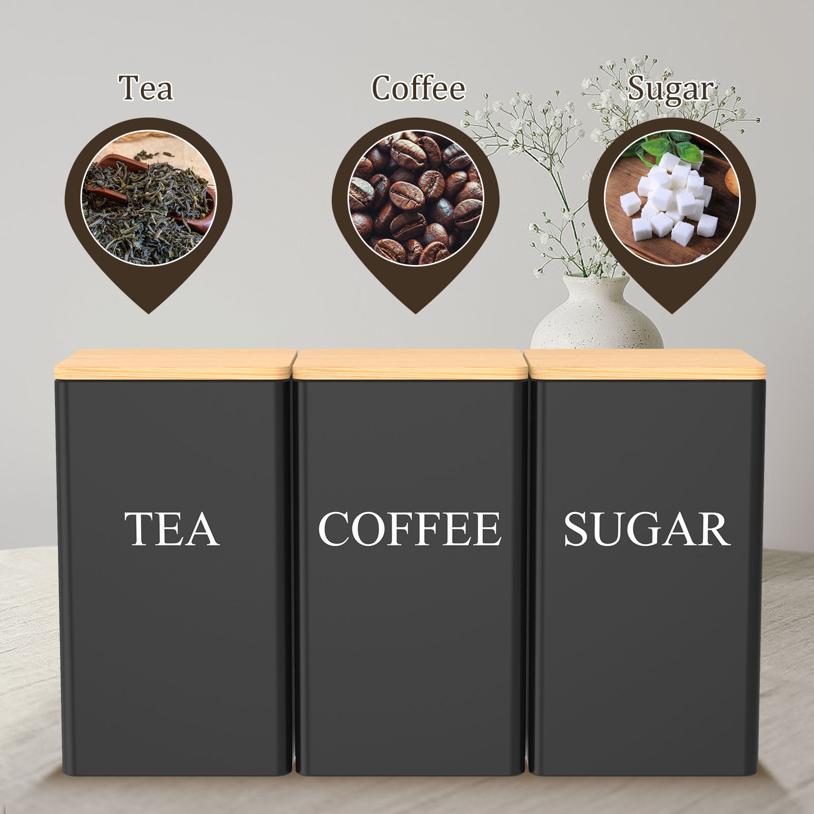 Набор канистр для кофе, чая и  – обзор и цена Coffee Tea Sugar Container Set