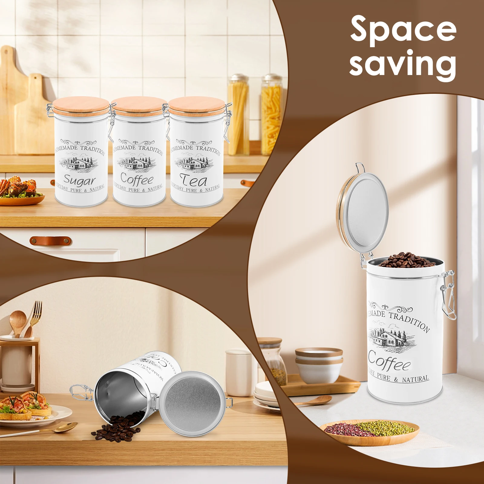 3 шт./компл., канистры для чая – обзор и цена Coffee Tea Sugar Canister Set