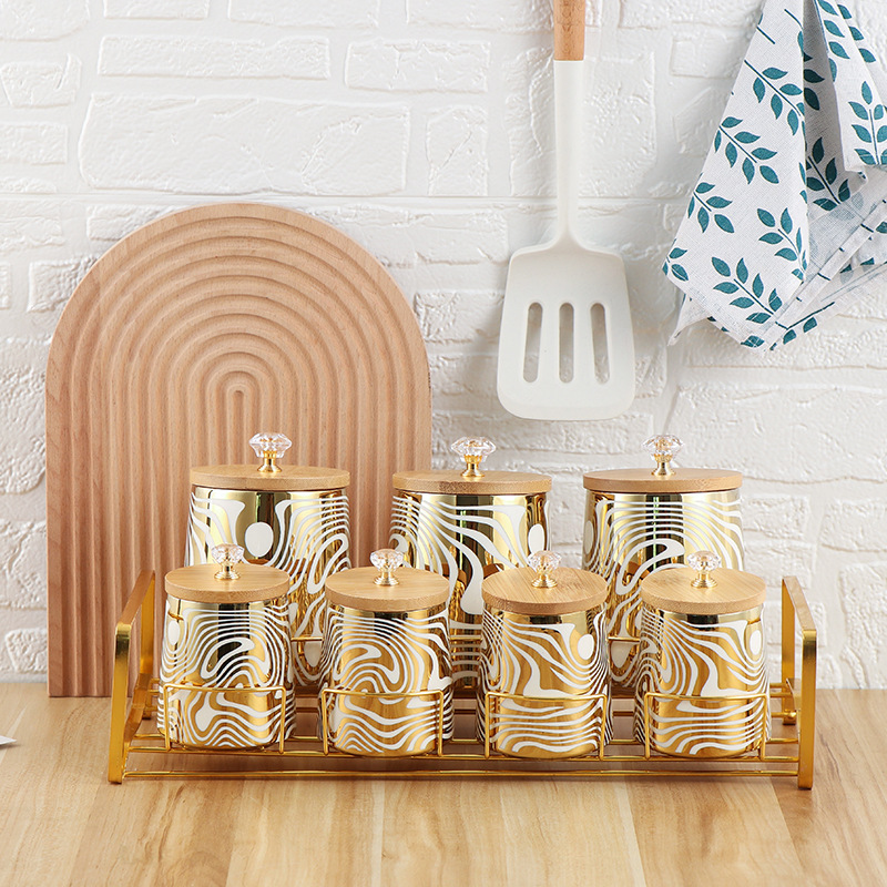 Набор из 7-цветных глазурованн – обзор и цена Coffee Tea Sugar Canister Set