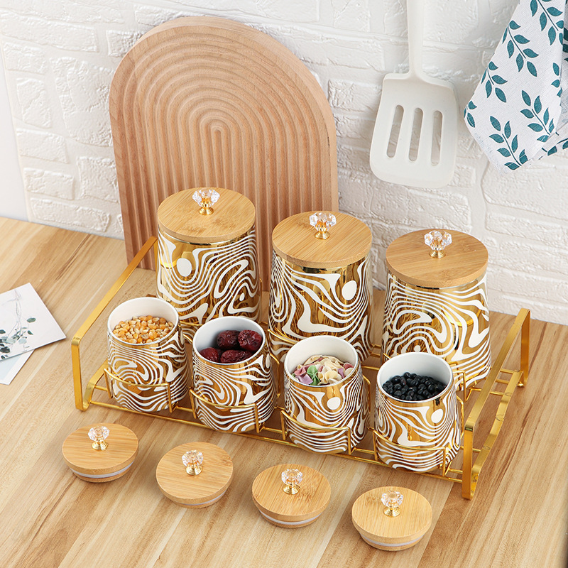 Набор из 7-цветных глазурованн – обзор и цена Coffee Tea Sugar Canister Set